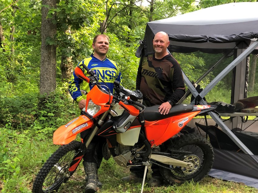 John Wilburs and Dale McIntosh organize the annual Adventure Palooza ride. This year some 300 participants took the rugged, scenic route to Audrain County. [Submitted Photo]