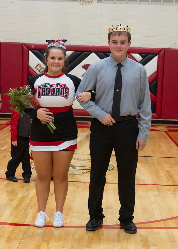 The new Community R-VI Trojan king and queen: Aaron Carter and Erica Windmann.