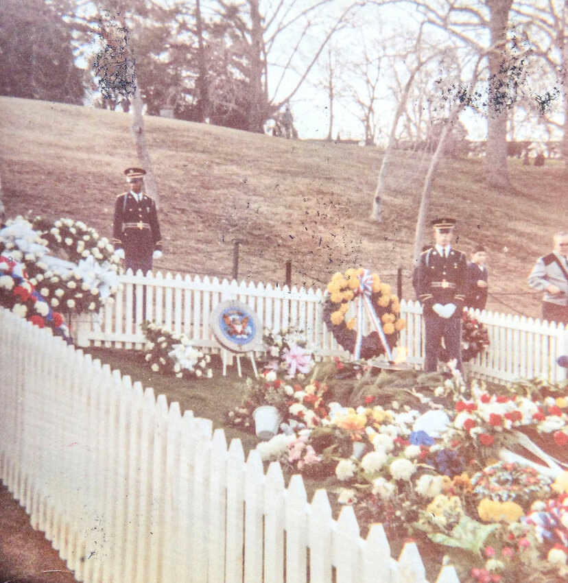 Mexico native Gary Songer took a photo of soldiers standing guard at the gravesite of President John F. Kennedy on Nov. 25, 1963.