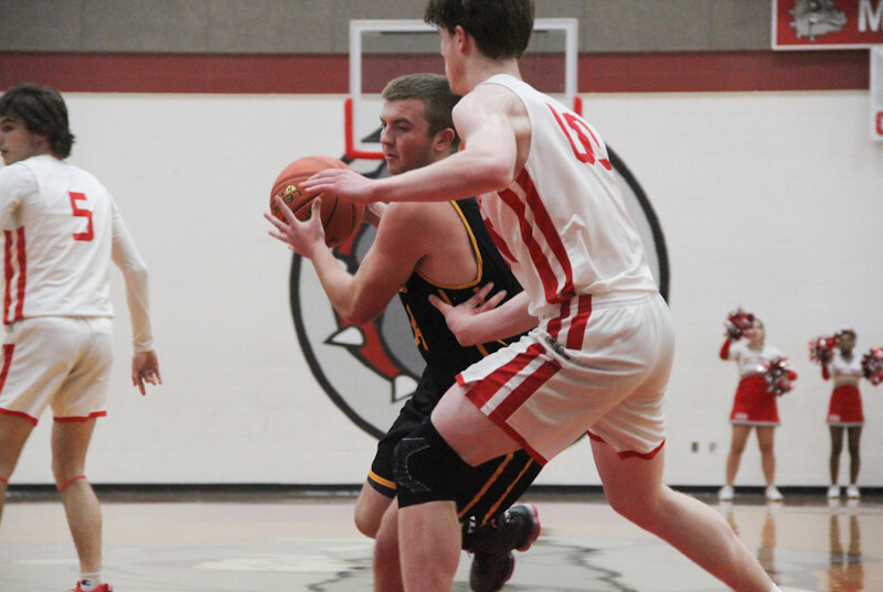 Van-Far sophomore Evan Utterback posts up on Saturday during the Gary Filbert Classic in Mexico. Utterback and the Indians defeated Community R-6 on Tuesday at home in Vandalia.