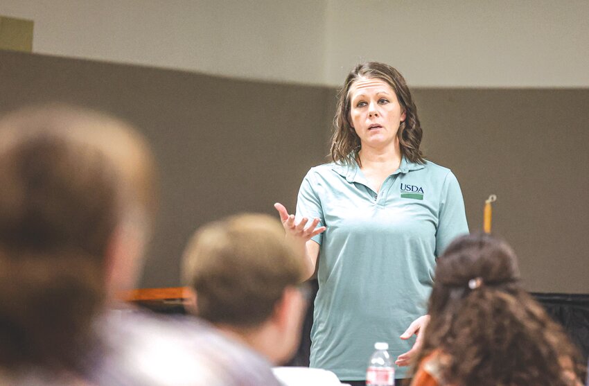 Kelly Hustedde with USDA Rural Development spoke about programs for low-income earners at a meeting on Jan. 29.