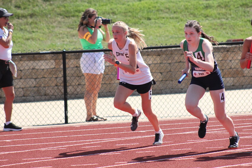 Centralia sophomore Kenedee Moss runs at the 2023 MSHSAA Track and Field Championships in Jefferson City.