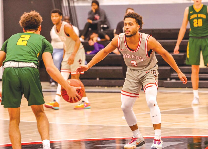 Mexico alum Isaiah Reams defends for North Central Missouri College. Reams finished his sophomore season for the junior college but accomplished much with the Pirates before he graduates, including making a run with them in the national tournament all the way to the quarterfinals.