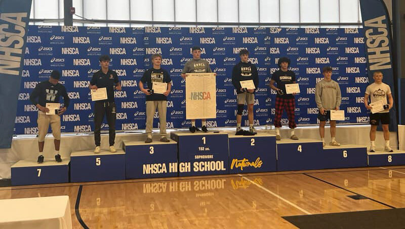 Centralia sophomore Rex Bryson (third from left) finished third at the 2024 National High School Coaches Association High School Nationals tournament in Virginia Beach.