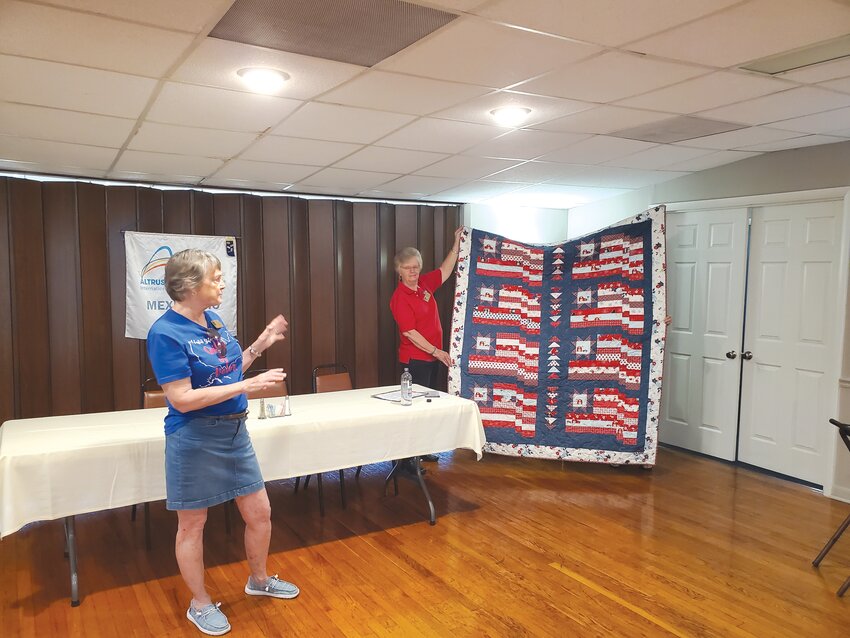 Quilts of Valor members, Donna Hoffman and Joyce Lowry