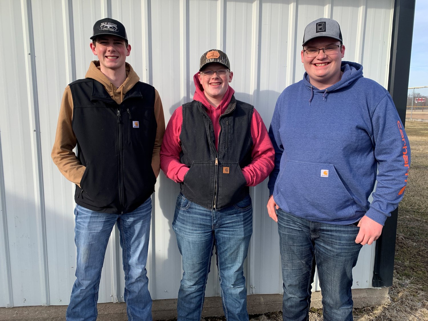 The team of Tucker Robnett, Pacey Cope and Lance Fort earned second place at the 4-H state Meats Judging Contest. [Contributed photo]