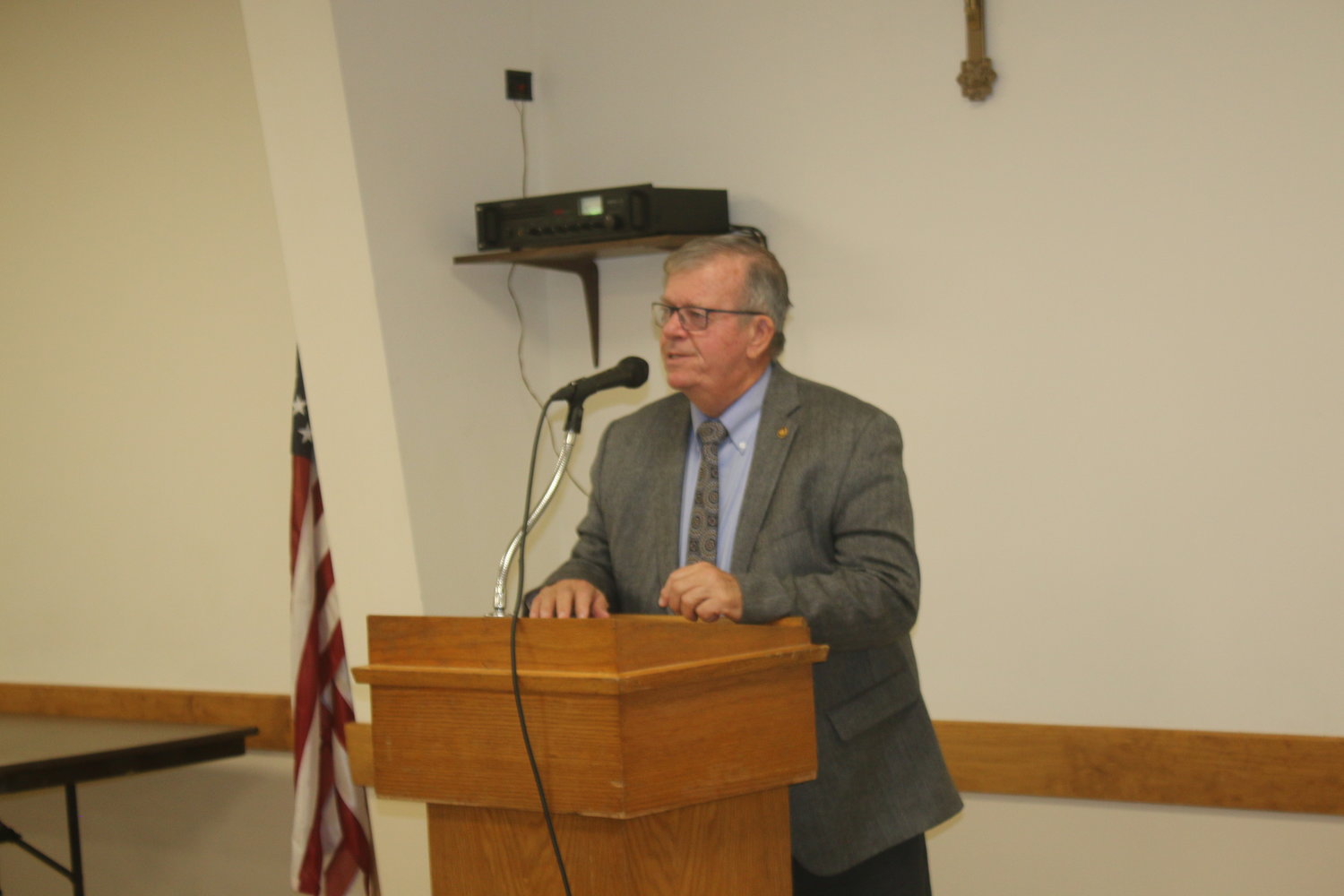 State Representative Kent Hayden discussed with member s of Farm Bureau  the importance of agriculture understanding when working on bills to help farmers.[Miranda Holman Photo]