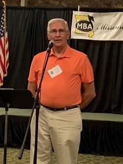 Joe Pappas addresses the audience at the recent MBA Hall of Fame induction. Pappas is one of the newest members.                                  [Submitted Photo]