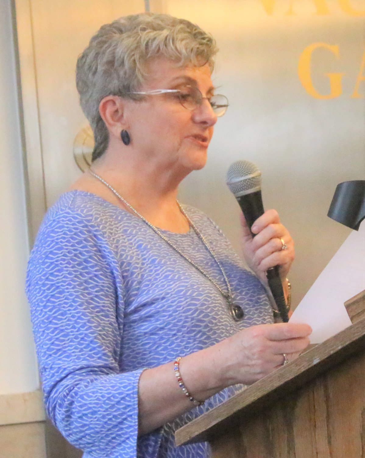 Alice Leonatti, Voters Service Chairman for the Mexico Audrain County League of Women Voters, played host to Thursday's Candidates' Forum prior to Tuesday's primaries. (Alan Dale)