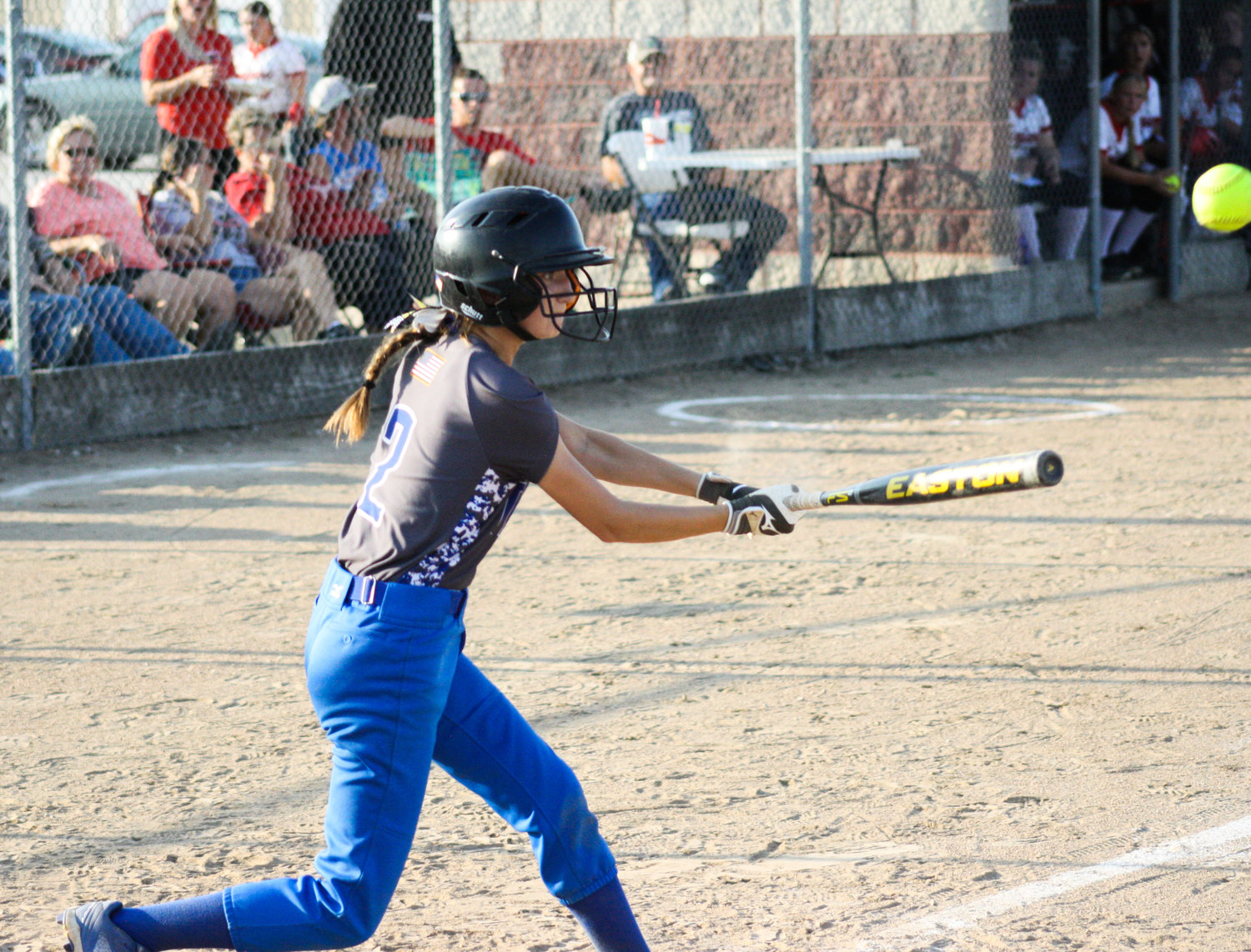 Paris freshman third baseman Sophia Crusha makes contact Sept. 14 against Community R-6 in Laddonia. Crusha had five RBI while going 4-for-7 for the runner-up Lady Coyotes at the North Shelby Tournament. She had a 5-for-5 night with three RBI in a 15-6 win at Bevier.