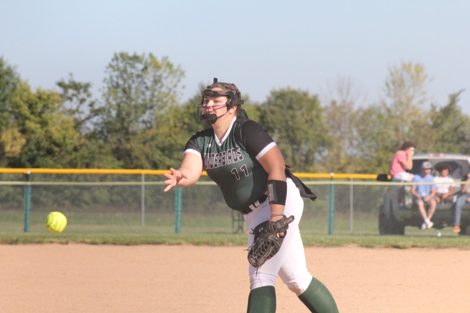 North Callaway junior Lauren Speight pitches during an earlier game this season.