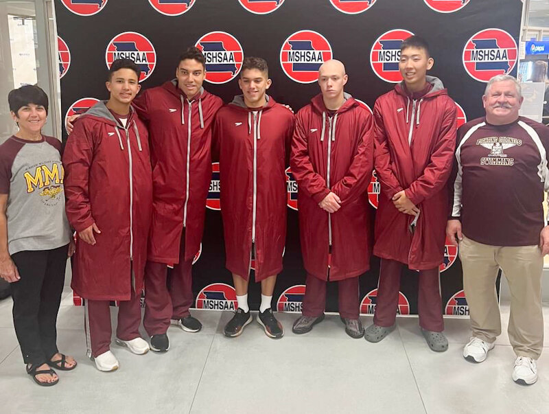 The Missouri Military Academy swimming team competed in five events Thursday and Friday at the Class 1 state meet, including Gabriel Iglesias Osorio, Paulo Pereira de Abreu Donabella, Tiago Ruas Deluca, Malachi Imrie and Batbileg Bataa, and went to the event along with coaches Tori Webber and Matthias McManus.