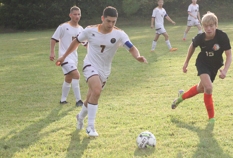 Missouri Military Academy junior Avin Hernandez handles the ball this season.