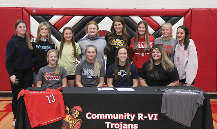 Community R-6 senior Brooklynn Glasgow had her softball teammates with her when she was signing to play at the next level.