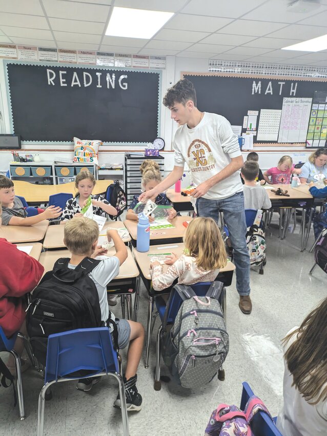 Senior Beckham Cothren was one of several Montgomery County FFA members who did some teaching in the Agriculture Education on the Move initiative.