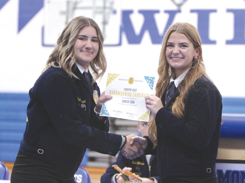 Ann Rose and Gracie Cobb were selected to be on next year’s Montgomery County FFA officer team next year. Rose and Cobb will serve as historian and president, respectively.
