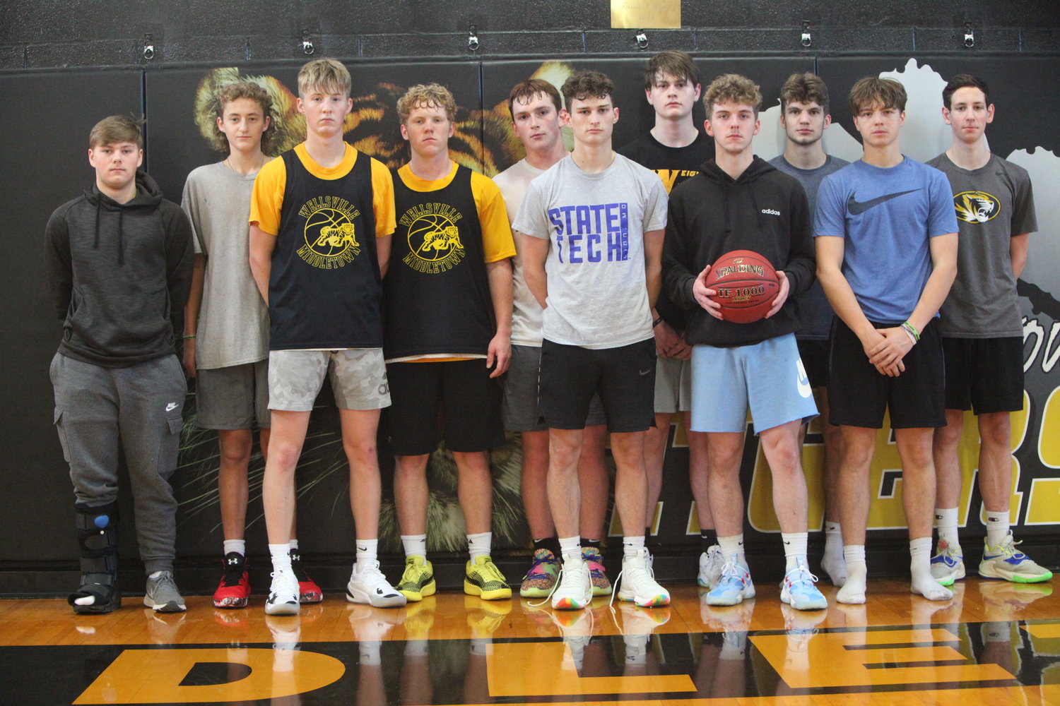 The Wellsville-Middletown boys basketball team is looking to finish with its second straight winning season this winter. Pictured, from left, are CJ Curd, Gage Marshall, Isaac Seabaugh, Keaton Mayes, Carson Huff, Keaton Marshall, Logan Pursifull, Lucas Moore, Jacob Mandrell, Dylan Alsop and Cooper Henderson. Not pictured is Hunter Bickell.