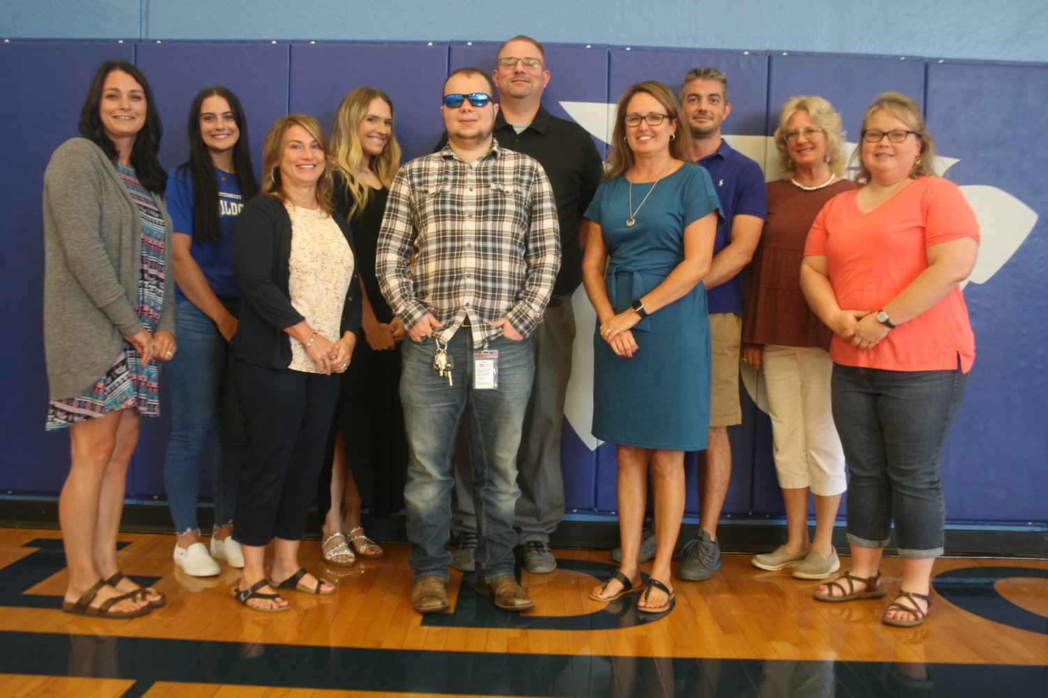 The Montgomery County R-II School District will have 10 new teachers for the 2022-23 school year. Pictured, front row from left, Jessica Eversmeyer, Leslie Henke, Garrett Gifford, Lori Farrar and Lindsey Duncan. Back row are Lexi Isaak, Eva Rasey, Kyle Schroer, George Coy Rollins IV and Lynnette Gray.