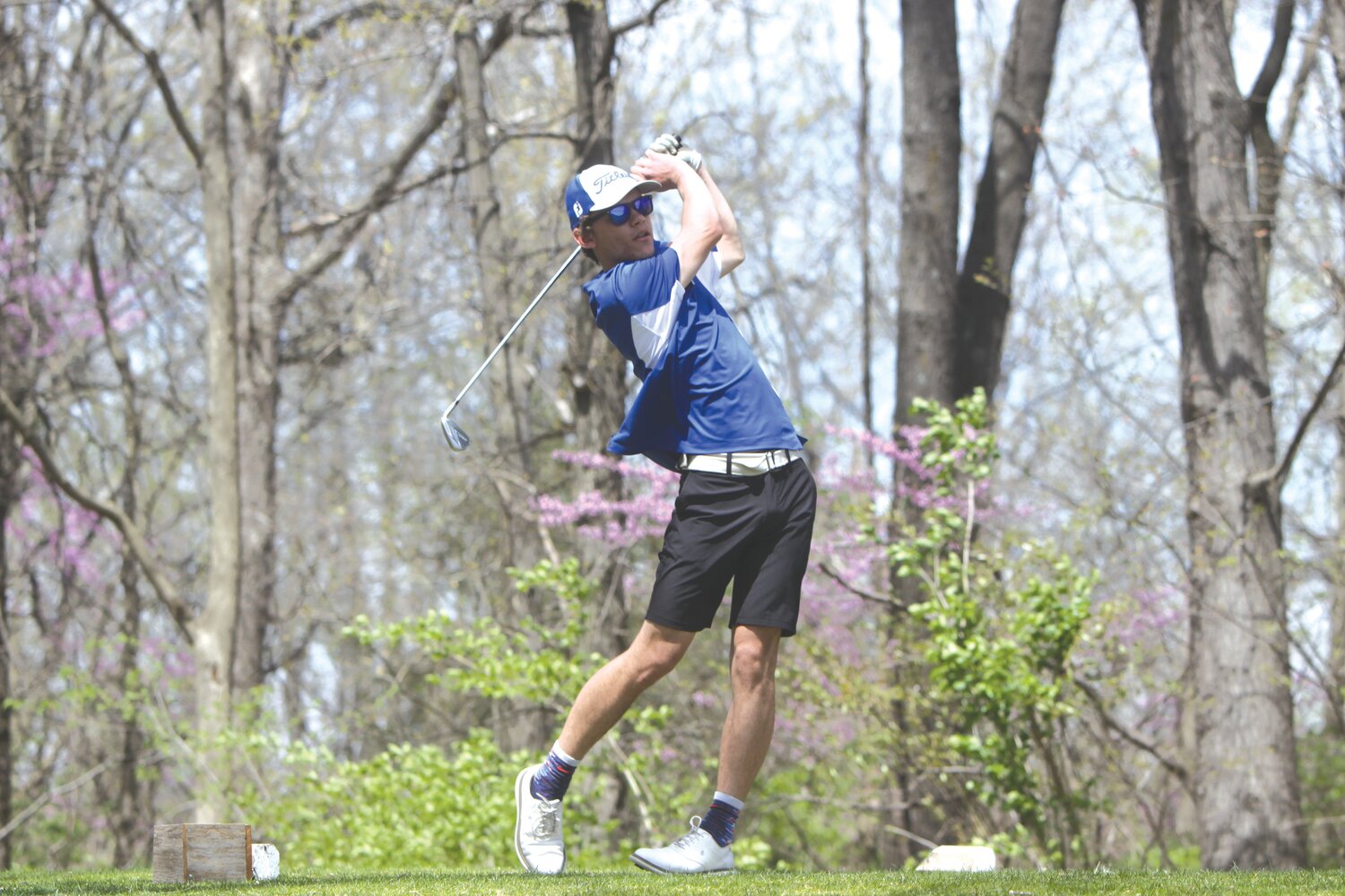 Montgomery County junior Robby Rodgers tees off at the Warrenton Invitational on April 13. He earned first-team all-Eastern Missouri Conference honors this season.