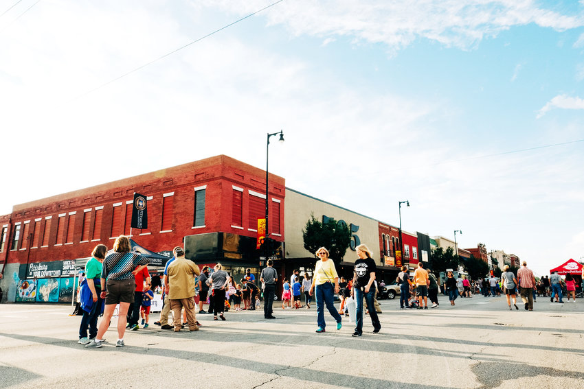 The Pittsburg ArtWalk, which has not happened as an in-person event since September 2019 (shown here), will return to downtown Pittsburg on April 29.