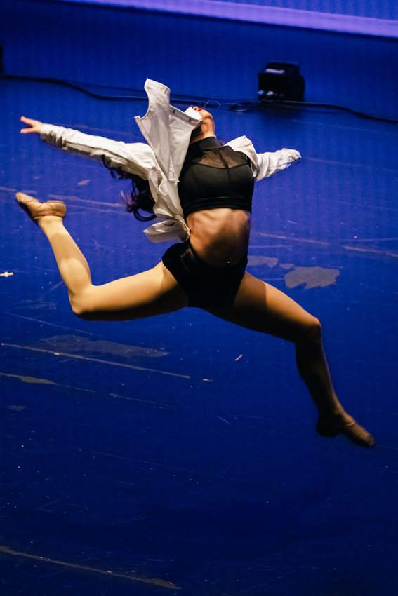 Kassandra Lewis performs the dance &ldquo;5 AM&rdquo; which she choreographed at the Bicknell Family Center for the Arts during &ldquo;Transformations&rdquo; PSU&rsquo;s second annual dance research symposium and performance on April 13, 2022.