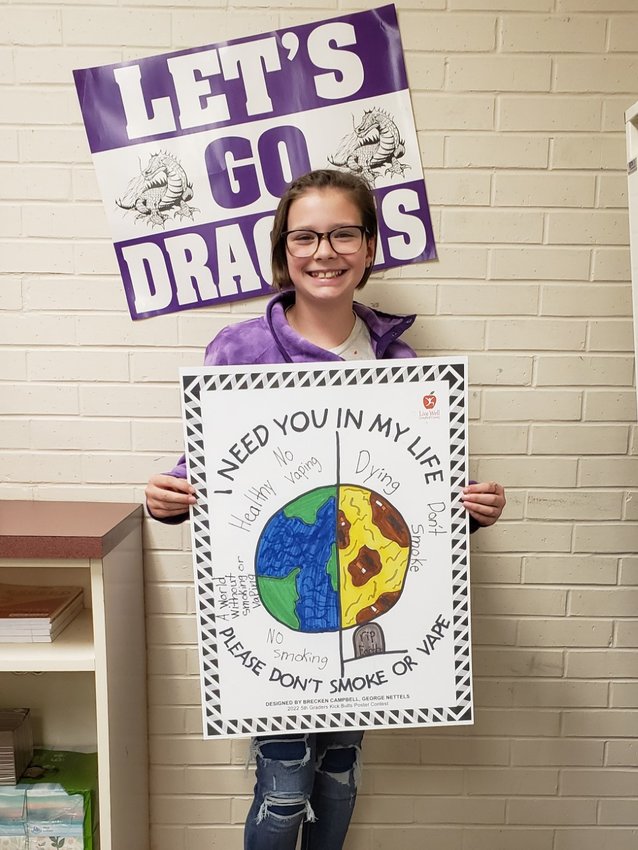 Brecken Campbell, 5th Grader at George Nettels school and overall winner of annual poster contest.