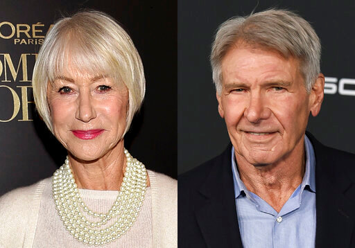 Helen Mirren appears at the 14th annual L'Oreal Paris Women of Worth Gala in New York on Dec. 4, 2019, left, and Harrison Ford appears at the premiere of &quot;Star Wars: The Rise of Skywalker&quot; in Los Angeles on Dec. 16, 2019. Mirren and Ford will headline a Paramount+ series with the working title &ldquo;1932,&rdquo; which joins &ldquo;1883&rdquo; as part of what the streaming service called the &ldquo;origin story&rdquo; of its &ldquo;Yellowstone&rdquo; drama series.(AP Photo)
