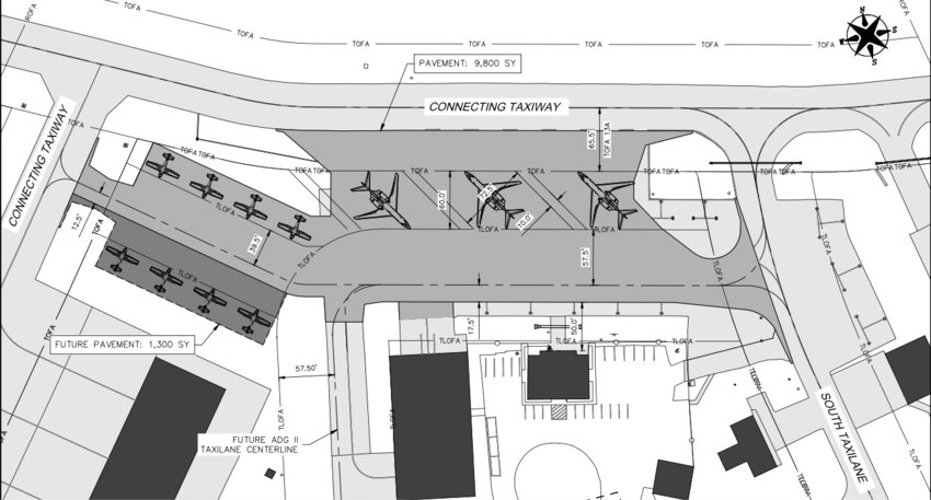 Schematics of the proposed improvements to Atkinson Municipal Airport in Pittsburg.