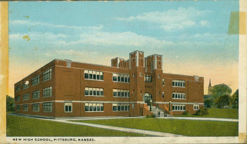 The new high school in Pittsburg, Kansas, circa 1923 from the Ira Clemens Photograph Album, 1923.
