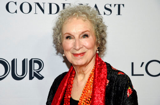 FILE - Author Margaret Atwood attends the Glamour Women of the Year Awards in New York on Nov. 11, 2019. On Monday night, during PEN America&rsquo;s annual gala, Atwood and Penguin Random House announced that a one-off, unburnable edition of &ldquo;The Handmaid&rsquo;s Tale&rdquo; would be auctioned through Sotheby&rsquo;s New York. (Photo by Evan Agostini/Invision/AP, File)