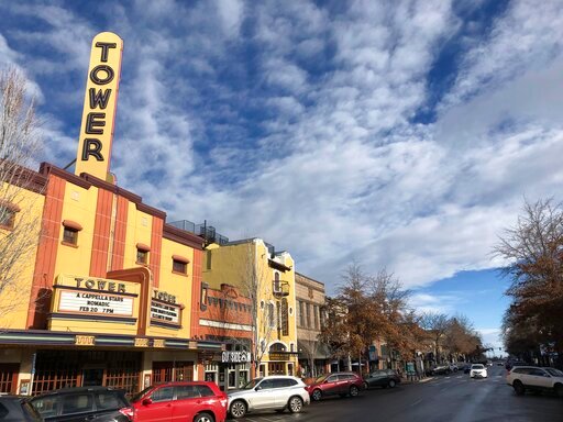 FILE - This Jan. 28, 2020, photo shows the Tower theatre located in downtown Bend, Ore. The Planned Parenthood clinic in Bend serving the eastern half of the state, is bracing for an influx of patients particularly from neighboring Idaho, where a trigger law banning most abortions is expected to take effect this summer following the overturning of Roe v. Wade. (AP Photo/Andrew Selsky, File)