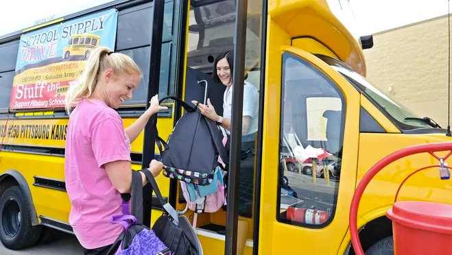 The Salvation Army, Pittsburg Community Schools, and Walmart have partnered for several years to provide school supplies for area students.