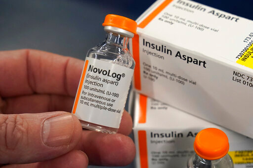FILE - Insulin is displayed at Pucci's Pharmacy in Sacramento, Calif., July 8, 2022. Senate Majority Leader Chuck Schumer, D-N.Y. said this week that Democrats planned to add language to the economic package focused on climate and health care that will be aimed at reducing patients' costs of insulin, the diabetes drug that can cost hundreds of dollars monthly. (AP Photo/Rich Pedroncelli, File)