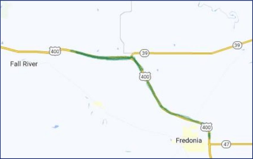 KDOT plans to begin full-depth concrete patching on U.S. 400 from the Greenwood-Wilson county line east to K-47 next week.