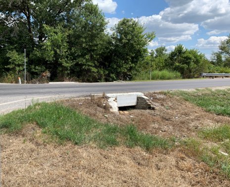 The current culverts that are plugged up at E. 600th and S. 230th. KDHE plans to clear these and add two more to the intersection.