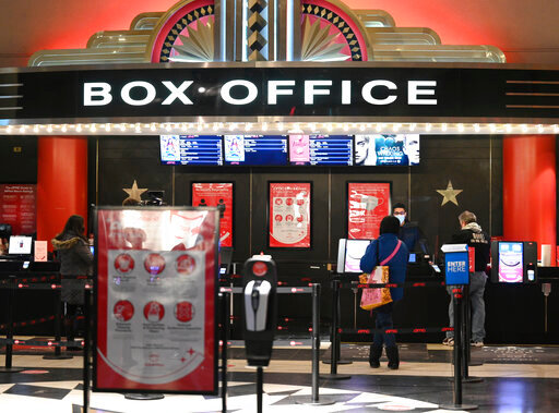 FILE - Movie theaters reopen after COVID-19 closures on March 5, 2021, in New York. For one day, Sept. 3, 2022, movie tickets will be just $3 in the vast majority of American theaters as part of a newly launched &ldquo;National Cinema Day&rdquo; to lure moviegoers during a quiet spell at the box office. (Photo by Evan Agostini/Invision/AP, File)