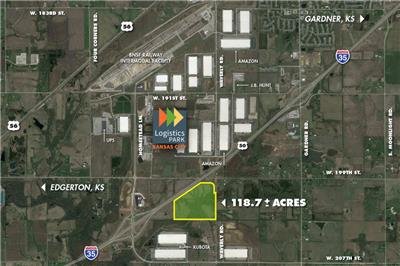 The property is located on I-35 between the Intermodel Exit (Homestead Lane) and the South Gardner, KS exit surrounded by industrial/commercial properties such as Amazon Warehouse, Walmart Distribution Center, USPS Kansas City, Kubota, Flexsteel, and