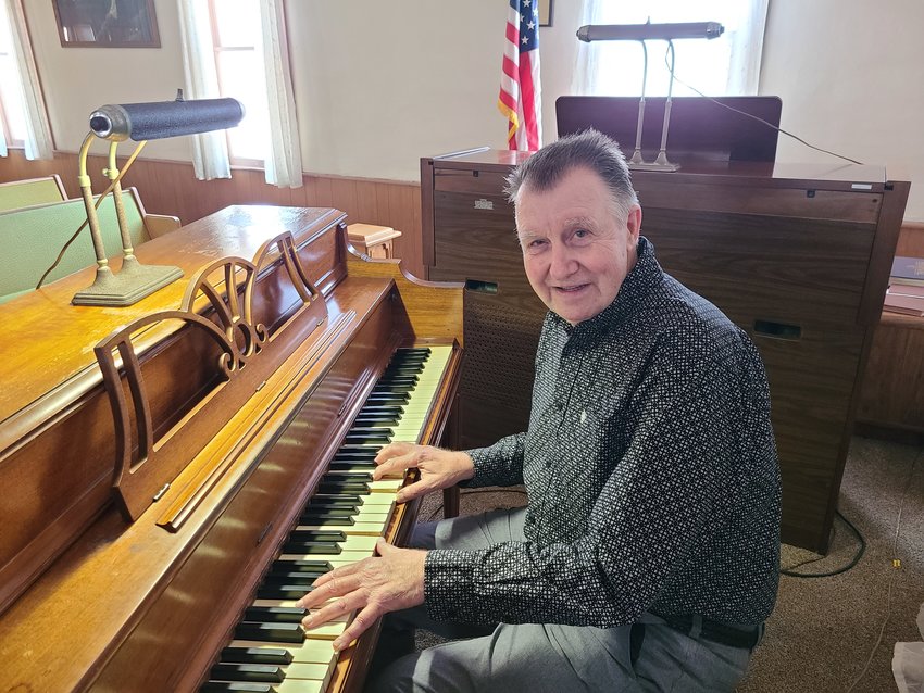 Jim Benson rehearses Thursday for his upcoming piano recital at Cherokee Methodist Church.