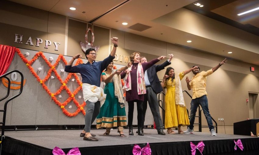 A dance performance from a previous Pittsburg State University Diwali Night event.