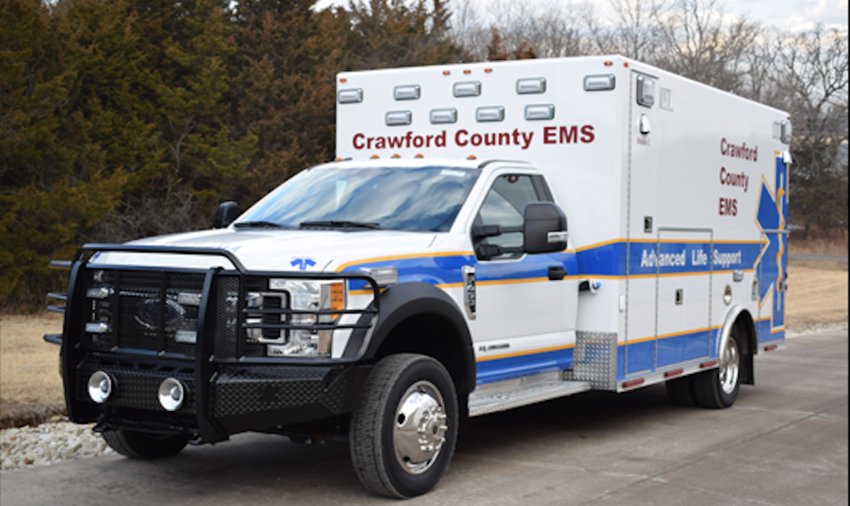 A Type I Ford F450 Ambulance built by Osage Ambulances of Linn, Missouri, and used by Crawford County Emergency Medical Services to answer some of the more than 5,000 calls in 2022.&nbsp;
