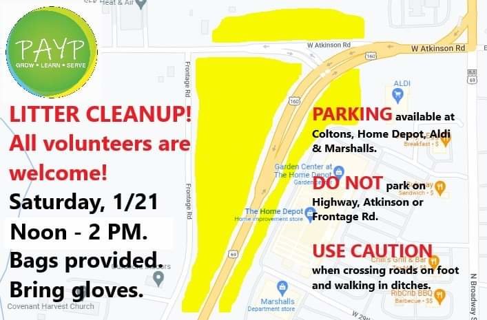 CUTLINE: A map showing the general area of PAYP&rsquo;s clean-up day on Saturday that&nbsp;also shows where volunteers should park.