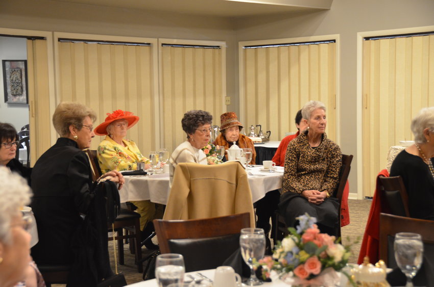 Members of the Friday Study Club listen to the different speakers at the club&rsquo;s 90th anniversary celebration on Friday.