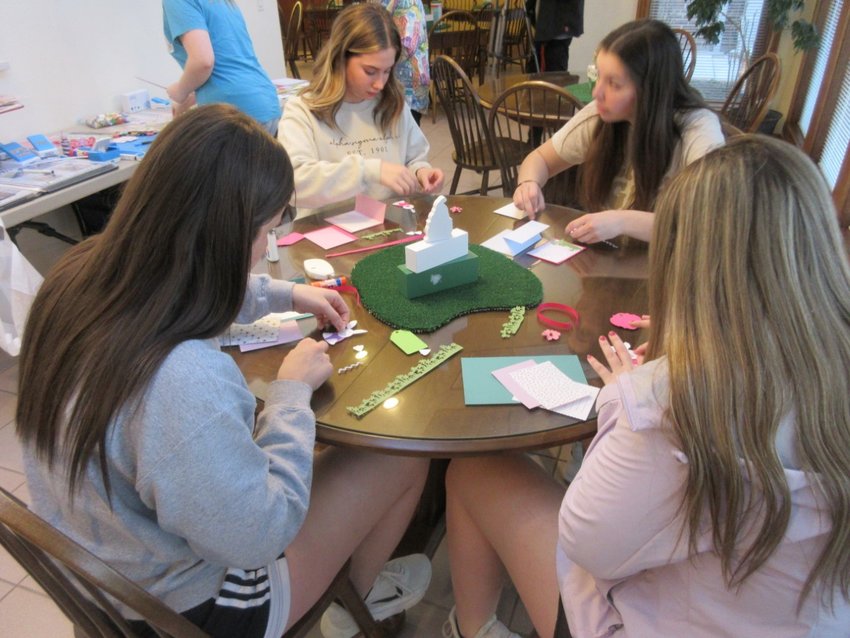 In addition to meal preparation, members of the Alpha Sigma Alpha also hand-made cards for residents at the Ronald McDonald House in Joplin.