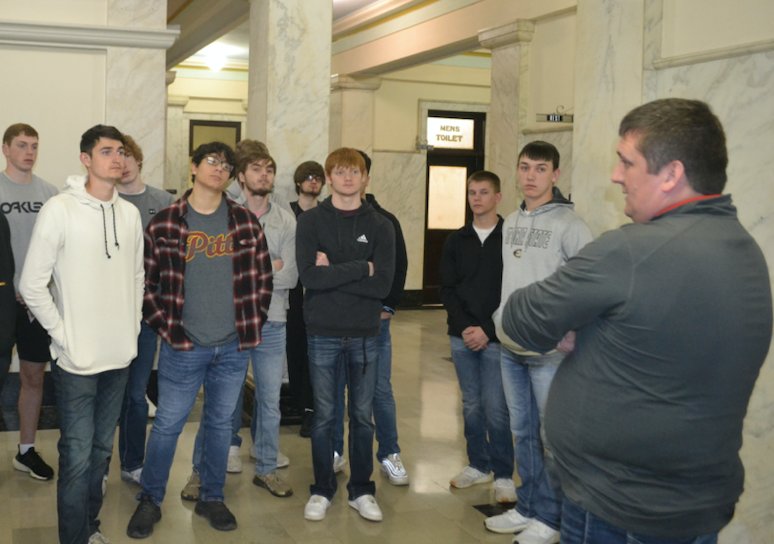 Seniors from Frontenac High School toured the county courthouse on Tuesday. Led by the commissioners, students met with the different departments within the county government to learn what each is responsible for, and sat-in during a commission meeting. Students then returned to Frontenac to meet with city officials.&nbsp;