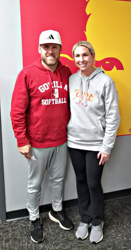 Jenny Fuller is head softball coach at Pittsburg State, and her husband Brad is one of her assistants. This is the eighth year they've coached together. JIM HENRY / MORNING SUN STAFF