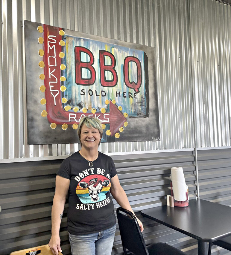 Celeste Baker owns Smokey Racks BBQ with her husband, Ray. The restaurant is located at 701 S. Broadway.