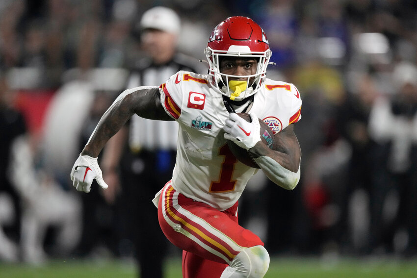 Kansas City running back Jerick McKinnon has signed a new contract with the Chiefs. (File AP Photo/Doug Benc, File)