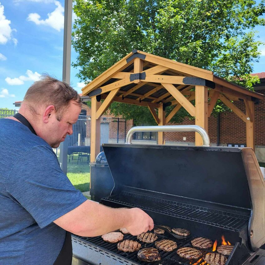A cookout was held at at the newly dedicated &quot;The Station Courtyard&quot; Thursday, May 18, in the northwest corner of the Beard-Shanks Law Enforcement Center in Pittsburg.
