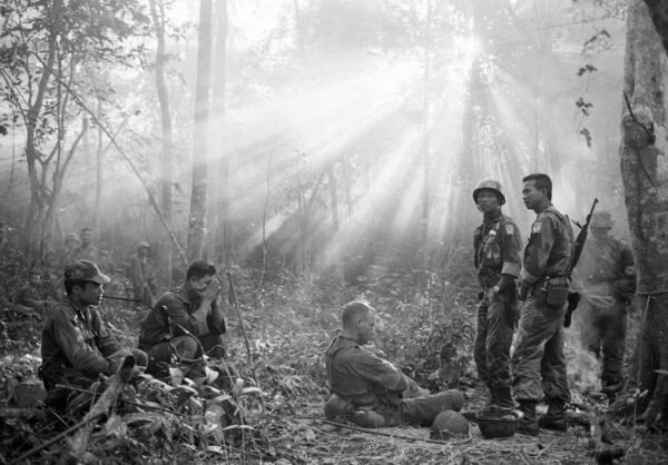 South Vietnamese Rangers with their American advisors, 1965.