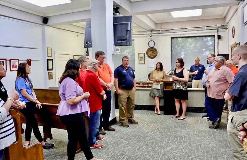 The Girard Area Chamber of Commerce held its Chamber Coffee at the Crawford County Courthouse Friday morning. The next scheduled Chamber Coffee will be held at 9 a.m. Friday, June 23, Producers Cooperative Association behind the main office.